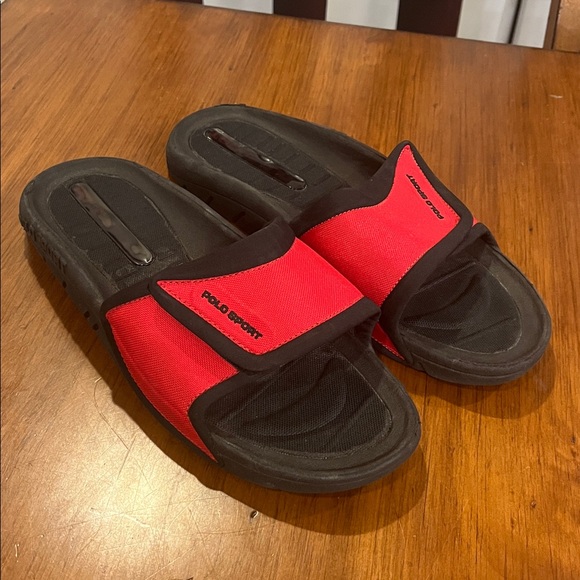 Polo Sport Ralph Lauren Slides Sandals Shoes Vintage red Mens Size 13 main image 9